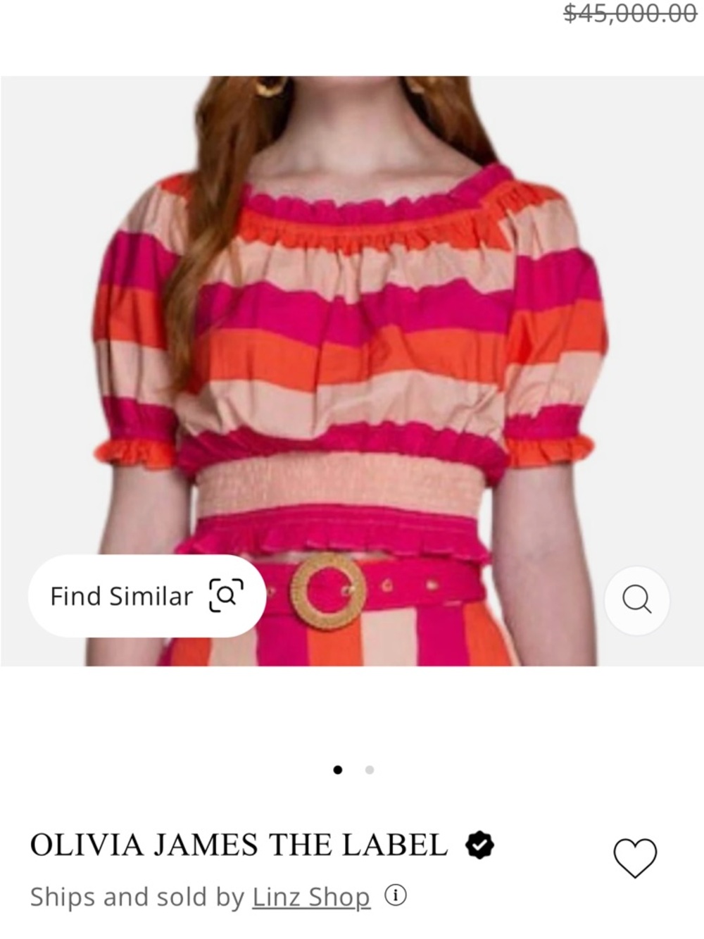 Olivia James The Label Gia top in Bellini stripe
